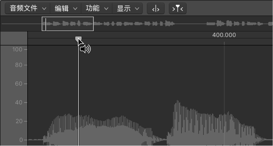 图。“试听”按钮处于标尺上方的样本编辑器。