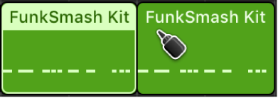 图。轨道区域中片段上方的胶水工具。