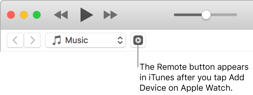 The Remote button in iTunes appears while you’re trying to add the library to Apple Watch.