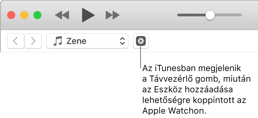 Az iTunesban a Remote gomb akkor jelenik meg, amikor Ön megpróbálja hozzáadni a könyvtárat az Apple Watchhoz.