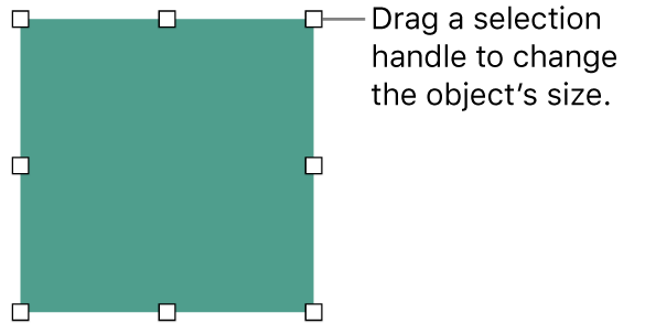 An object with white squares on its border for changing the object’s size.