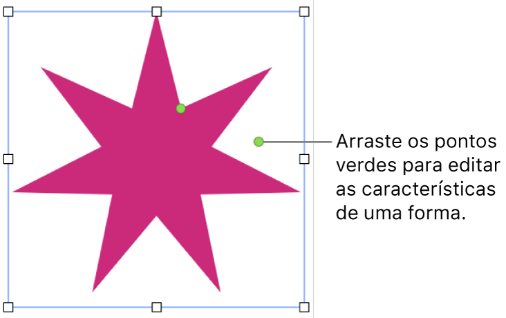 Uma forma com puxadores de seleção.