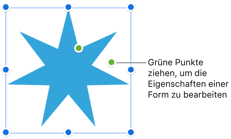 Eine Form mit Auswahlaktivpunkten