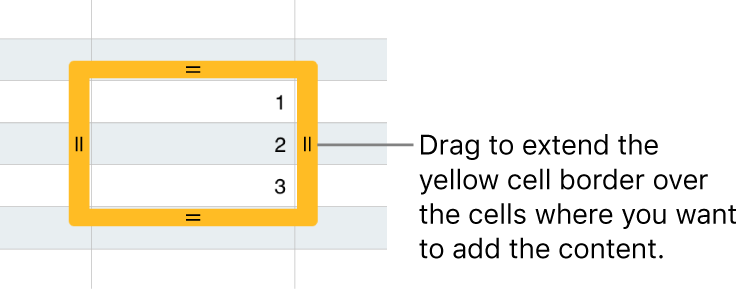 A selected cell with a large yellow border you can drag to auto fill cells.