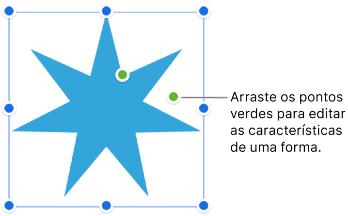 Uma forma com puxadores de seleção.