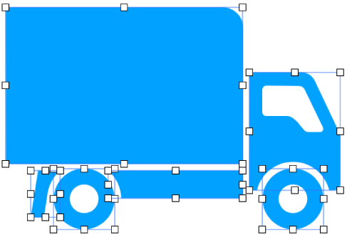 A compound shape broken apart into its constituent shapes.