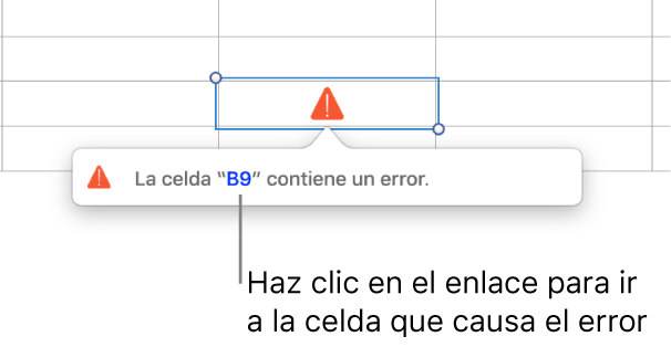 Enlace de error de celda.