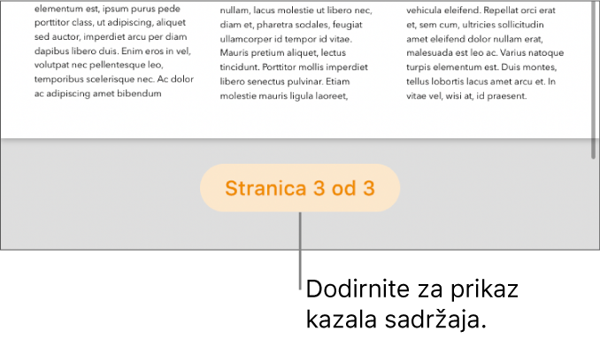 Otvoreni dokument s brojem stranica “3 od 3” u središtu na dnu zaslona.
