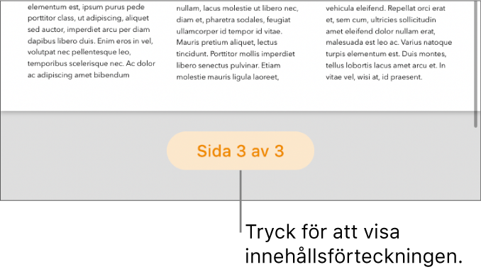 Ett öppet dokument med sidnumret ”3 av 3” längst ned i mitten på skärmen.