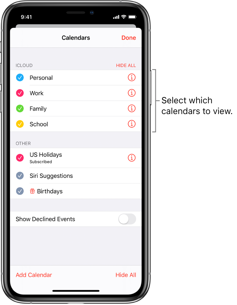 Set up multiple calendars on iPhone Apple Support
