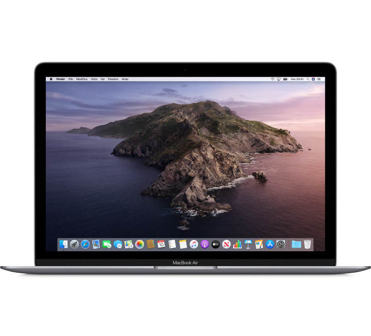 Vista frontale di MacBook Air.
