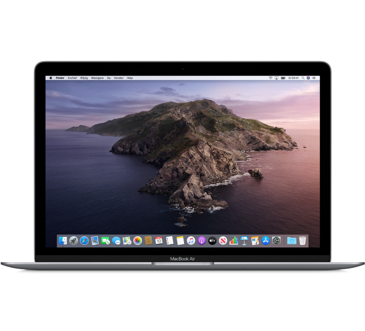 Vooraanzicht van de MacBook Air.