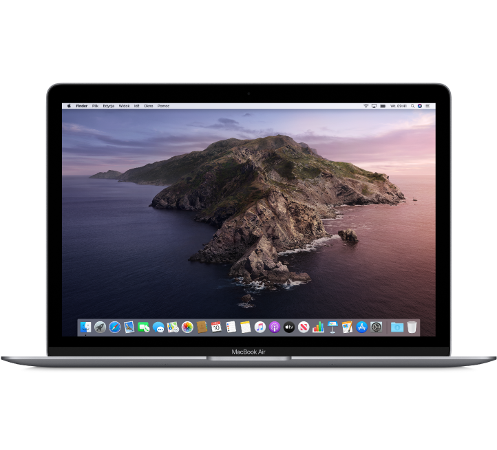 MacBook Air widziany z przodu.