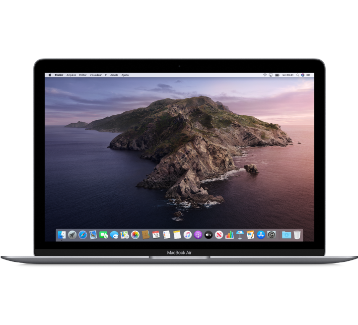 Vista frontal do MacBook Air.