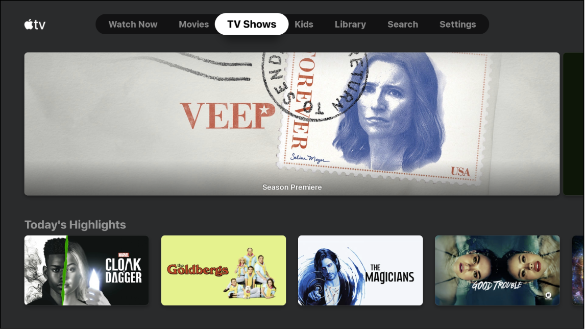 Scherm met 'Tv-programma's'