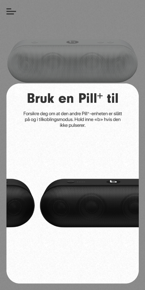 «Bruk en Pill+ til»-skjermen