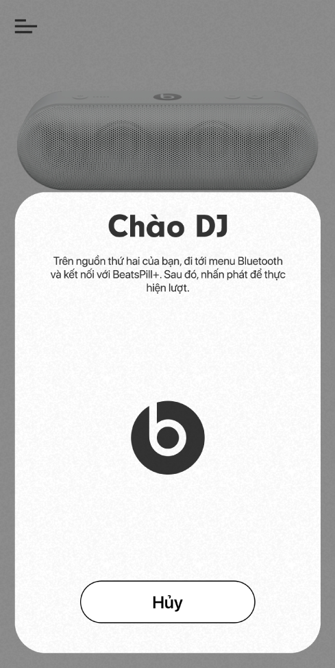 Chế độ DJ của ứng dụng Beats đang chờ thiết bị thứ hai kết nối
