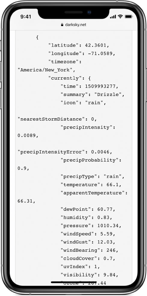 JSONデータの例。