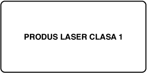 O etichetă “Produs laser din Clasa 1”.