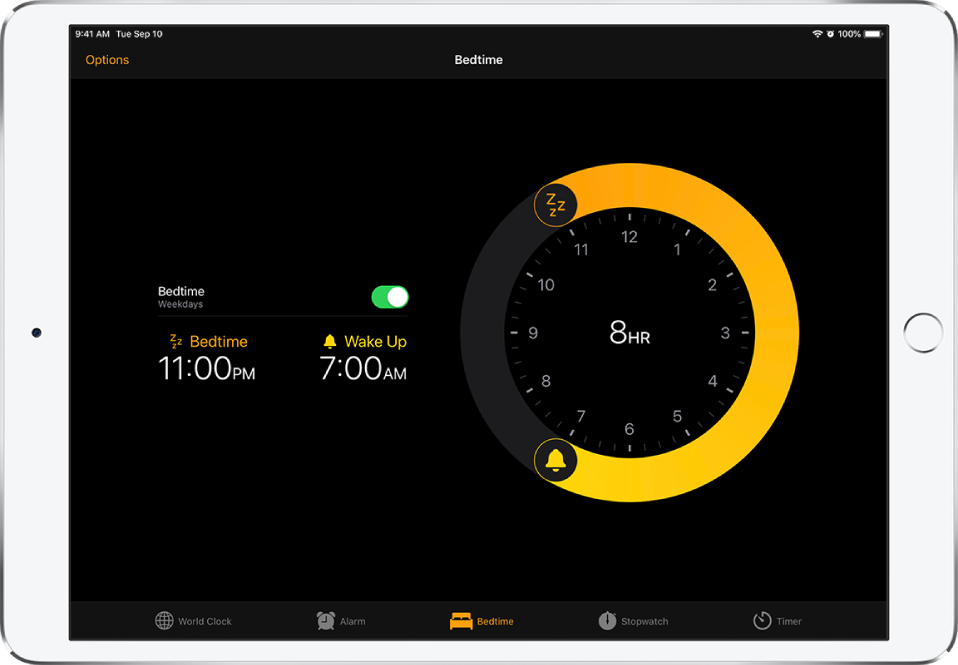 Set an alarm or bedtime schedule on iPad Apple Support