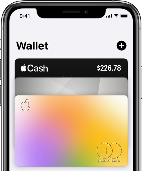 Meitat superior de la pantalla del Wallet que mostra diverses targetes de crèdit i de dèbit. El botó Afegir es troba a l’angle superior dret.