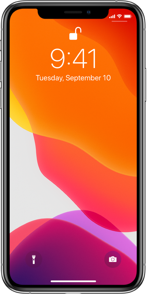 La pantalla bloqueada mostrando la hora y fecha actuales.