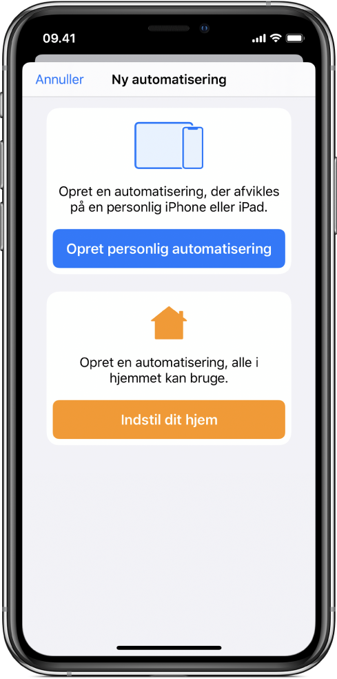 Ny automatisering, når automatisering allerede findes i appen Genveje.