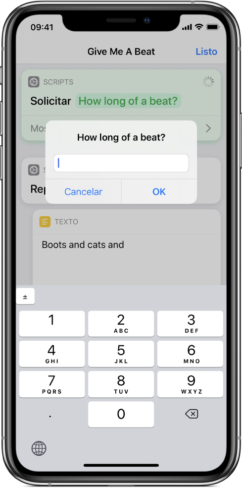 Un cuadro de diálogo pidiendo al usuario que proporcione una entrada numérica abre un teclado numérico en lugar de un teclado de texto