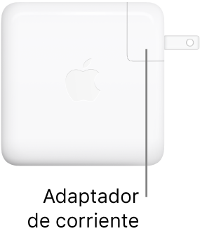 El adaptador de corriente USB-C de 61 W o de 96 W.