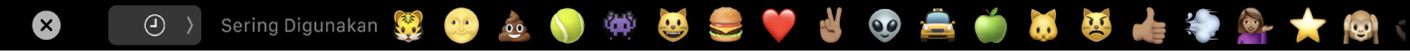 Touch Bar menampilkan pemilih emoji.