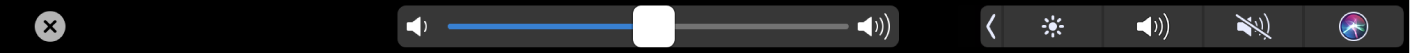 The iMovie Touch Bar showing the volume slider.