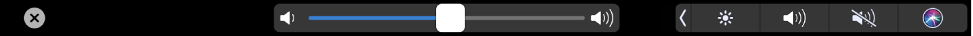 iMovien Touch Bar, jossa näkyy äänenvoimakkuuden liukusäädin.
