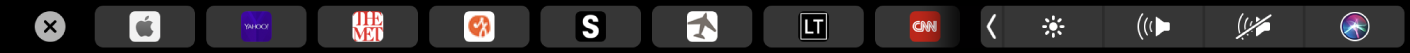 ה‑Touch Bar של Safari שמציג דפים מועדפים.