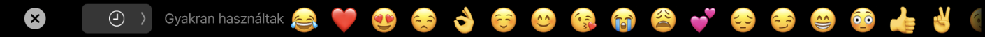 A Touch Bar az emojiválasztóval.