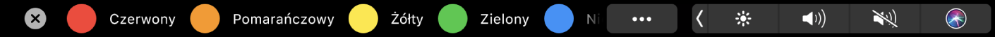 Pasek Touch Bar w Finderze, zawierający tagi, które możesz zastosować.