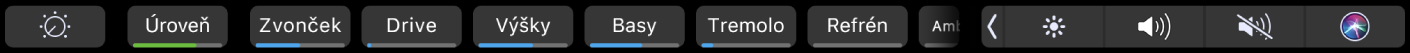 Touch Bar pre GarageBand s ovládaním Smart Control a efektami stôp.