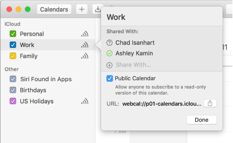 iCloud-Kalender auf dem Mac teilen - Apple Support