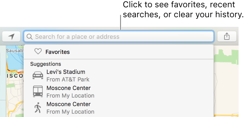 Find Recent Search Results Or Clear Your History In Maps On Mac Apple Podpora