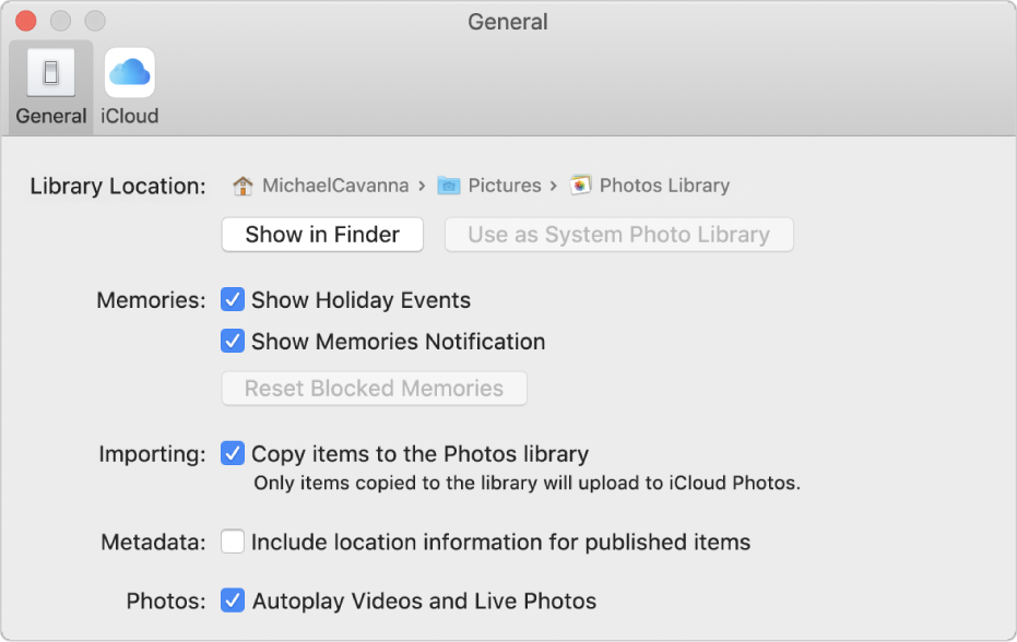 Photo library mac location