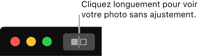 Le bouton Sans ajustement, à côté des commandes de la fenêtre dans le coin supérieur gauche de la fenêtre.