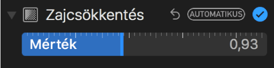 A Zajcsökkentés csúszka a Beállítás panelen.