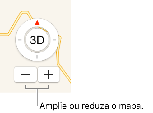 Botões de zoom no mapa.