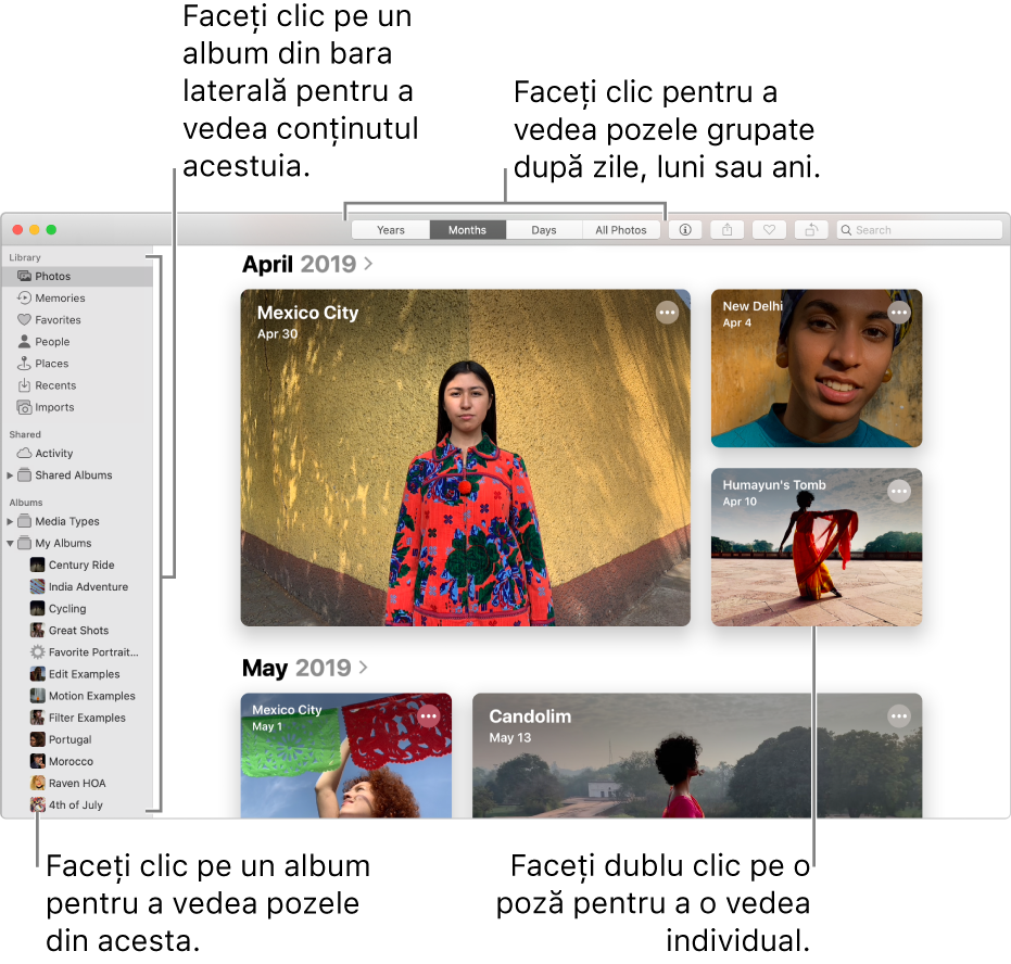 Explorarea și Vizualizarea Pozelor In Aplicația Poze De Pe Mac