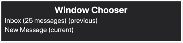 The Window Chooser is a panel that shows a list of currently open windows.