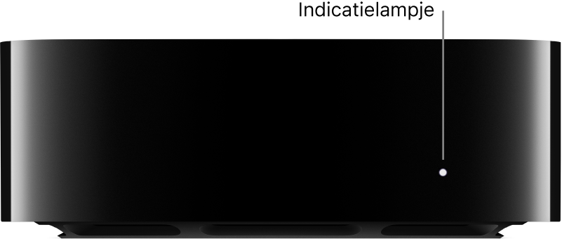 Apple TV met bijschrift voor statuslampje