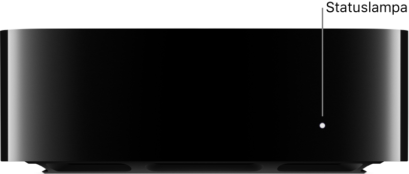 Apple TV med statuslampan markerad