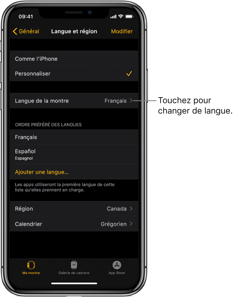 Changer La Langue Et Lorientation De Lapple Watch