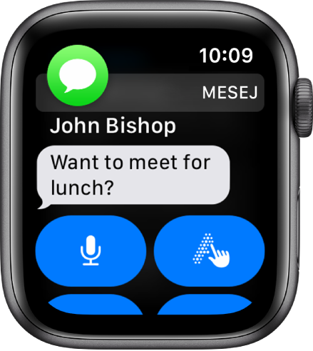 Apple Watch mesej dalam app Mesej.