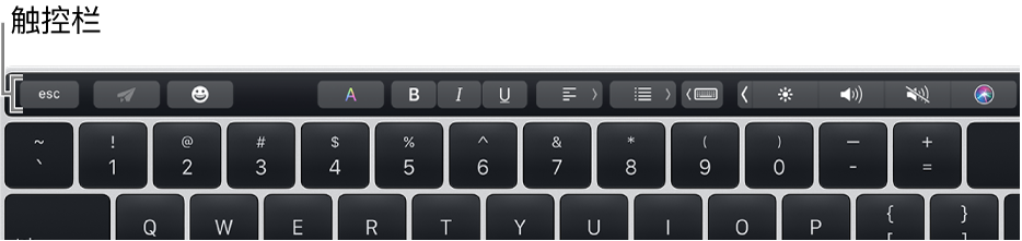 横贯键盘顶部的触控栏。