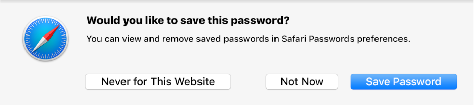 Dialogue asking if you want to save your password.